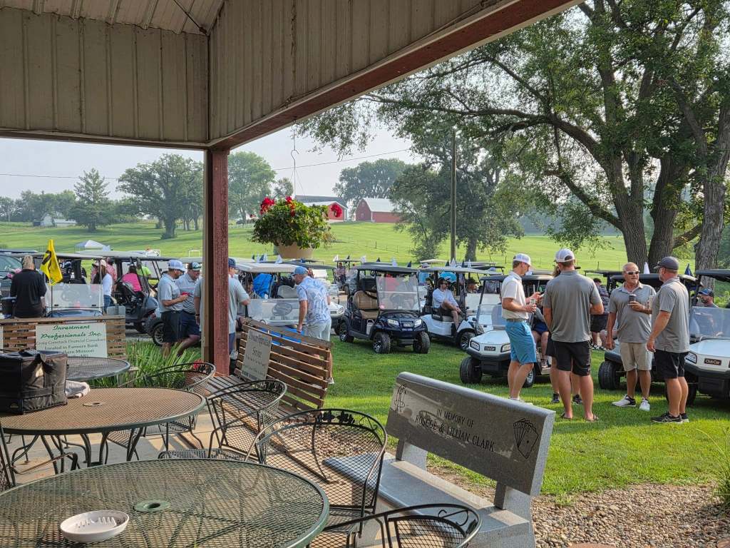 Bench area at golf course